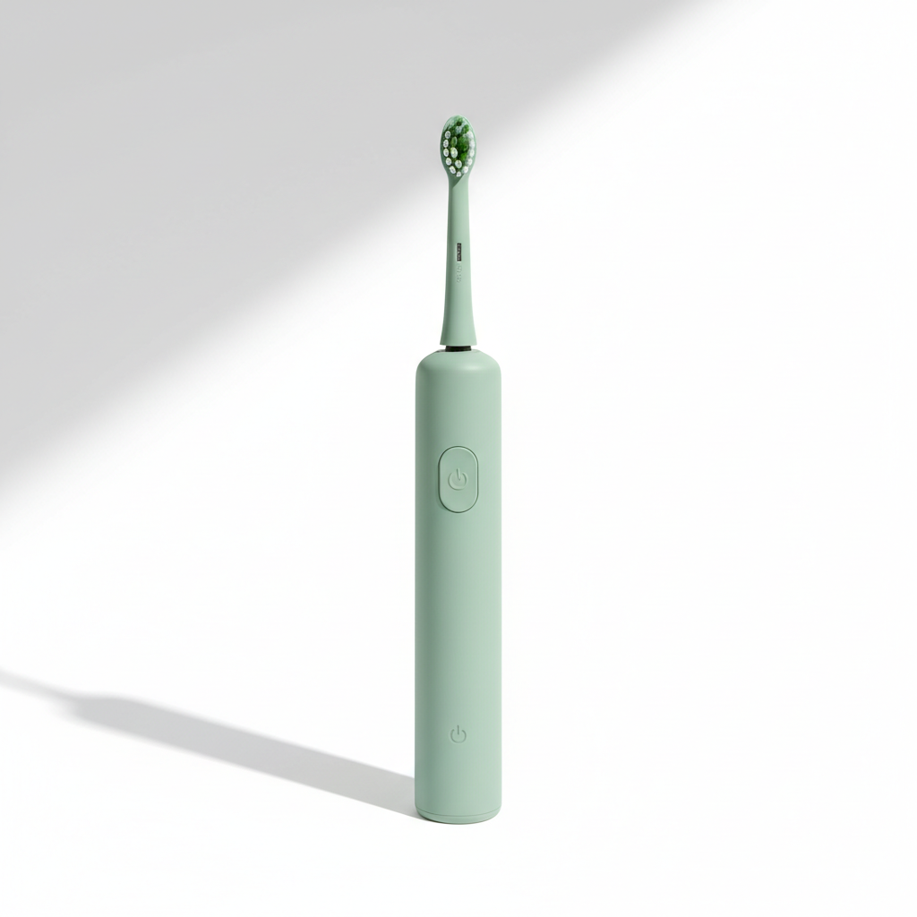 Sage green electric toothbrush