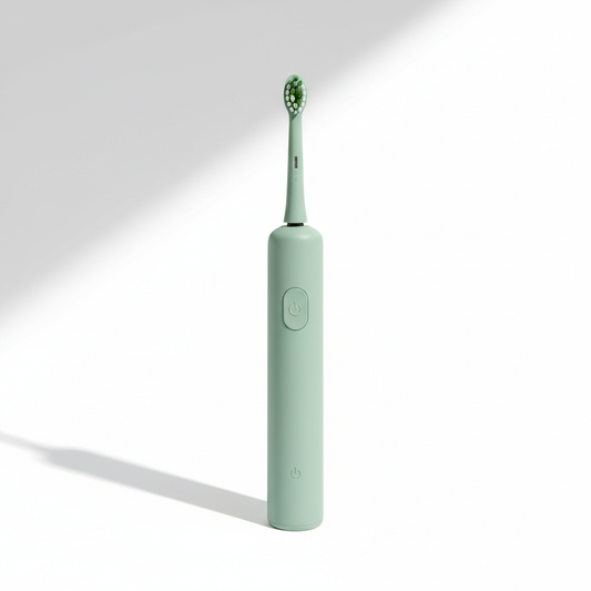 Sage green electric toothbrush