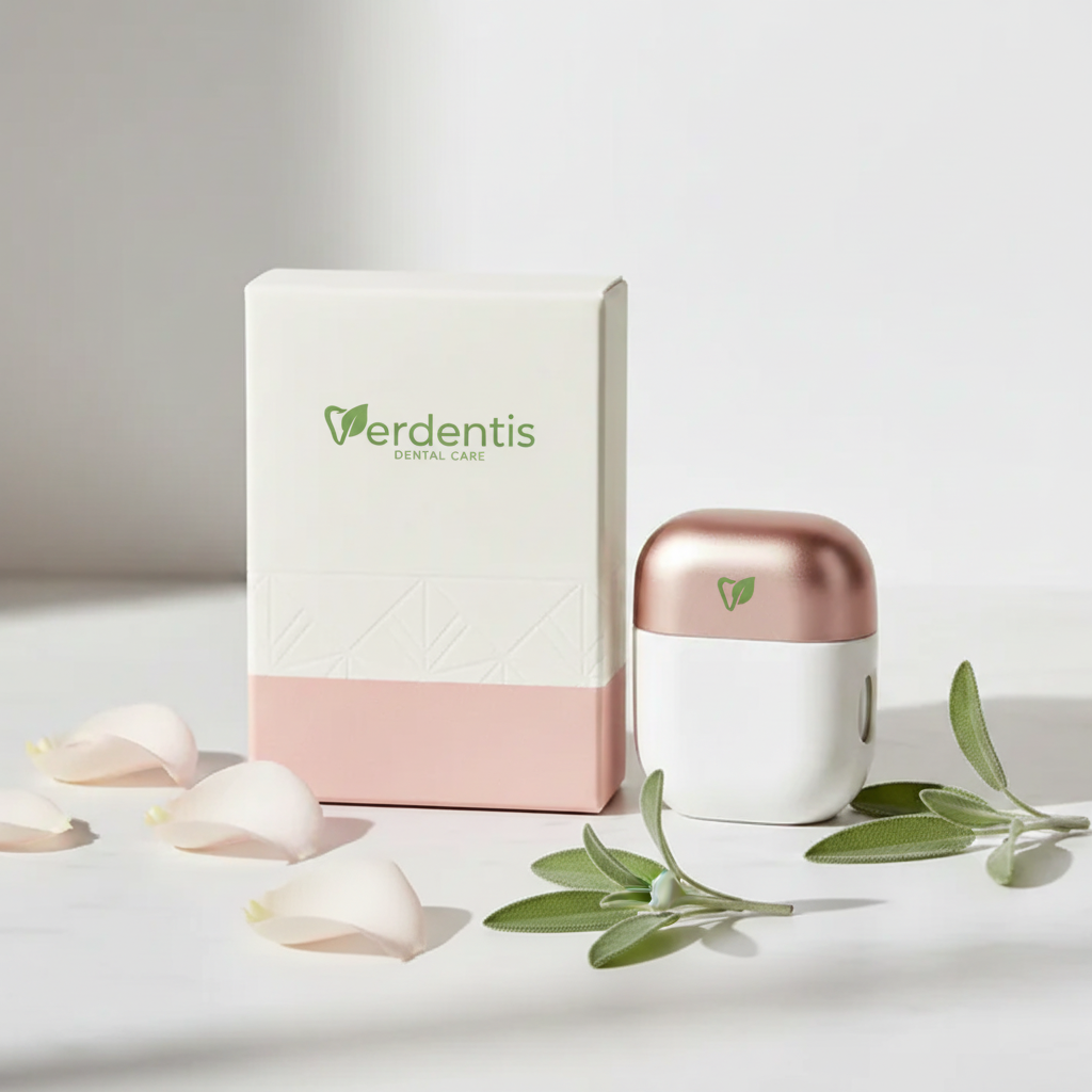 Top-down flat lay with logo