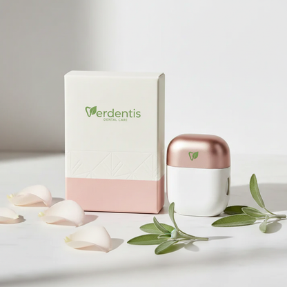 Top-down flat lay with logo