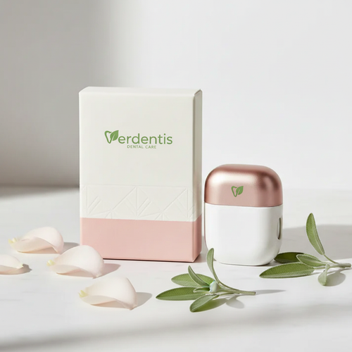 Top-down flat lay with logo